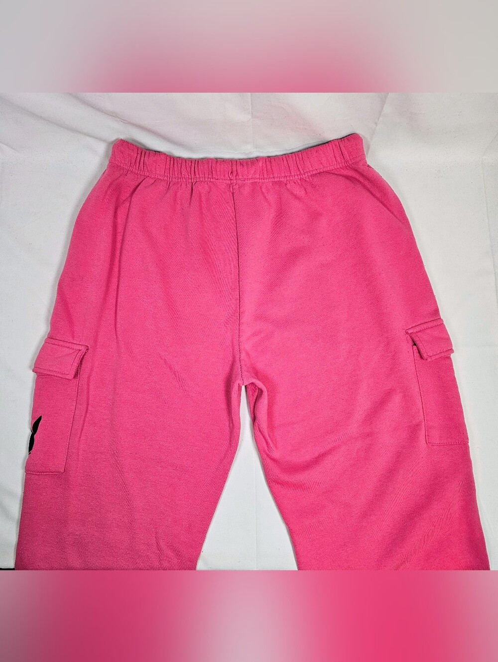 PLAYBOY Hot Pink, Cargo, Jogger Pants with Black Bunny Logo. Women's XL - Picture 3 of 8